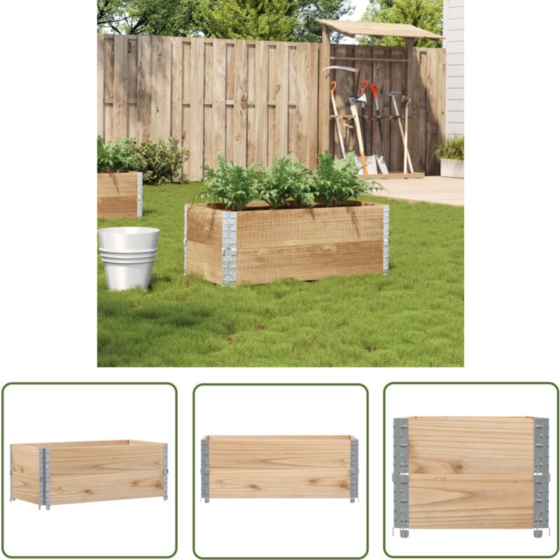 The Living Store Jardinière 100x50 cm bois de pin massif - Jardiniered'extérieure - Jardinière Bois - Pot De Fleurs Extérieur - Bac Plante