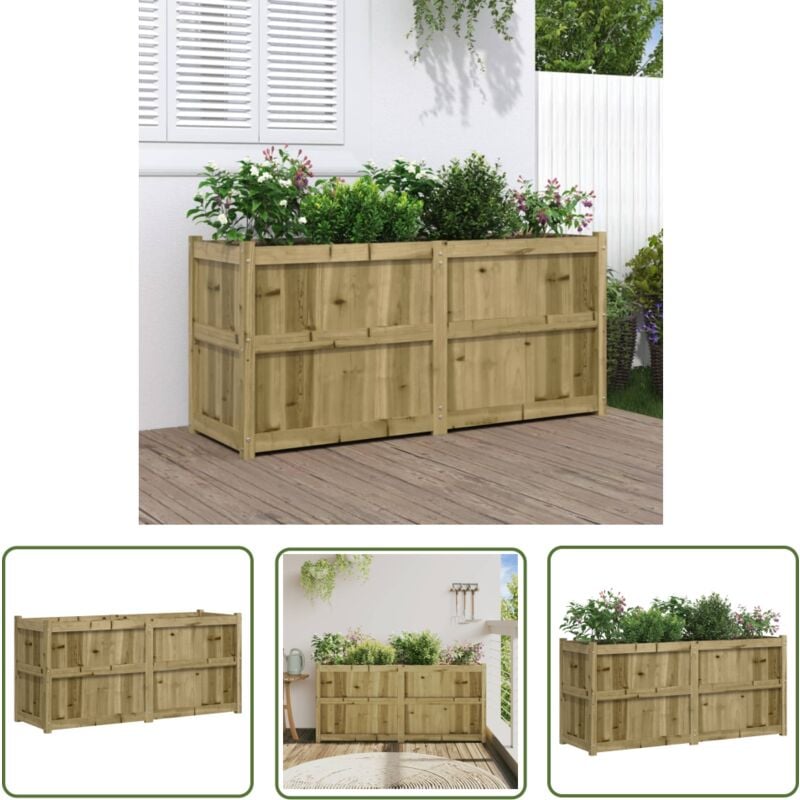 Jardinière 150x50x70 cm bois de pin imprégné - Jardinier - Pot De Fleurs - Extérieur - Balcon - Patio - The Living Store