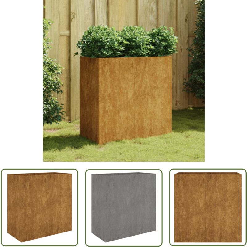 Jardinière 80x40x80 cm acier corten - Jardinier - Bac à Fleurs - Plante - Extérieur - Balcon - The Living Store