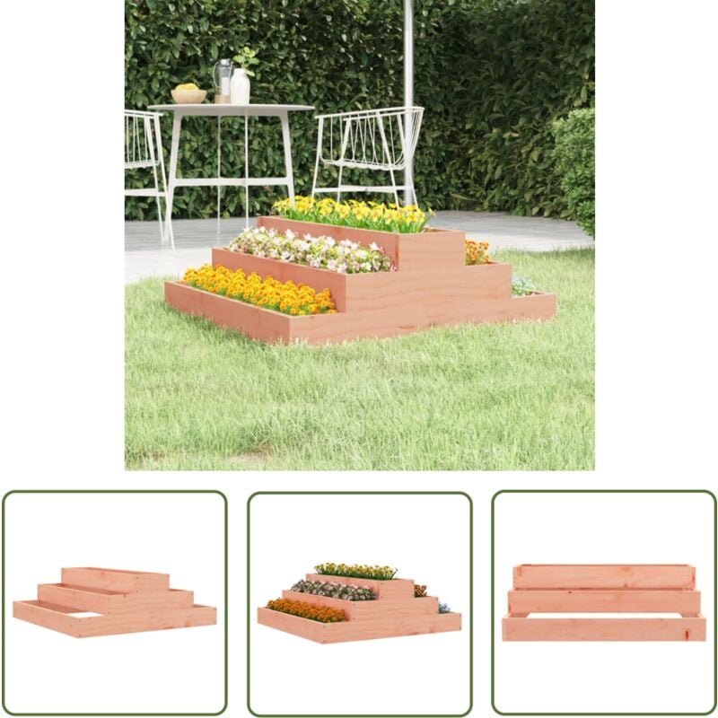 Jardinière 80x80x27 cm Bois de douglas massif - Jardinier - Pots De Fleurs - Jardinerie - Bac à Fleurs - Bois De Douglas - The Living Store