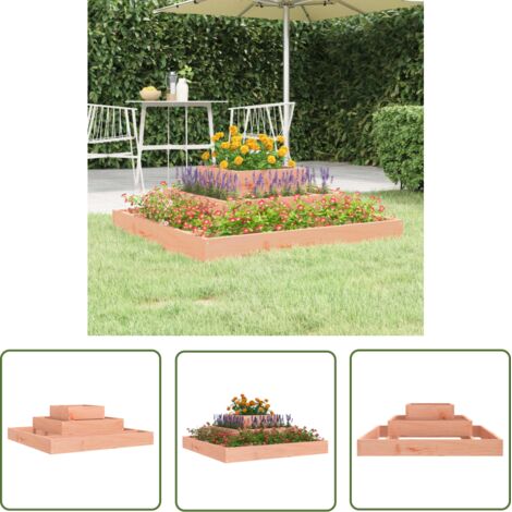 The Living Store Jardinière 80x80x27 cm Bois de douglas massif - Jardinier - Pots De Fleurs - Bac À Fleurs - Bois De Douglas - Plante