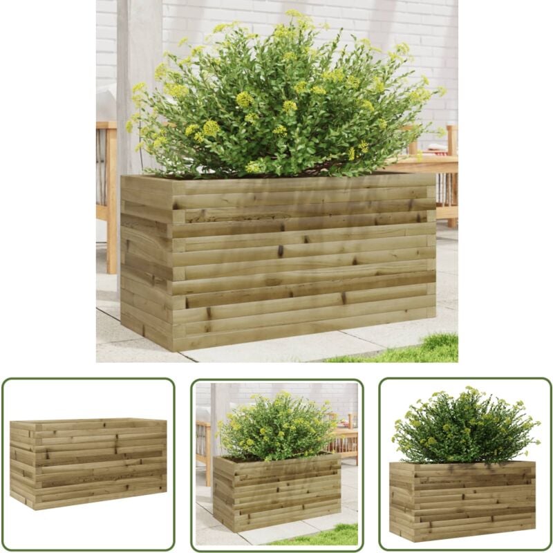 Jardinière 90x40x45,5 cm bois de pin imprégné - Jardiniered'extérieure - Jardinière Bois - Pot De Fleurs Extérieur - Fleurissement - Plante