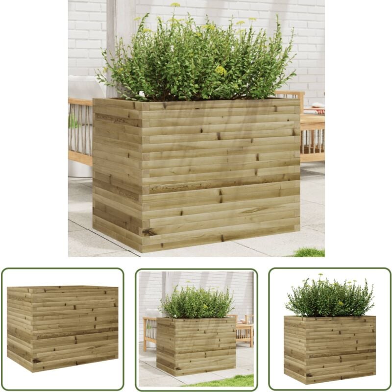 Jardinière 90x60x68,5 cm bois de pin imprégné - Jardiniered'extérieure - Jardinière En Bois - Pot De Fleurs Extérieur - Décoration Extérieure