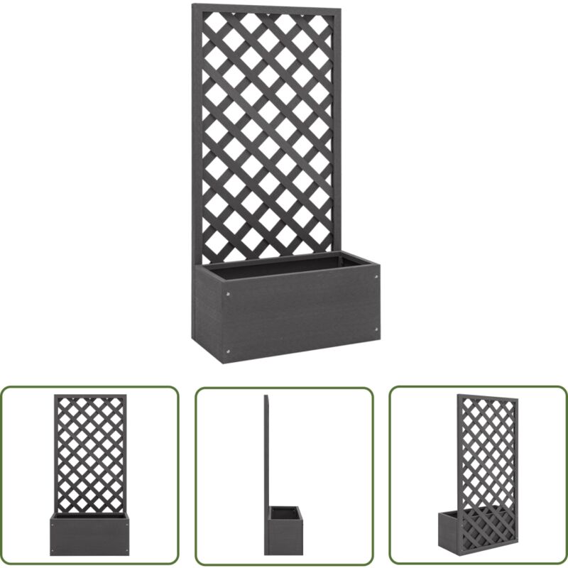 Jardinière en treillis 65x30x135 cm wpc - Jardinierre En Treillis - Jardinière Extérieure - Pot De Fleurs - Plante Grimpante - Décoration Jardin