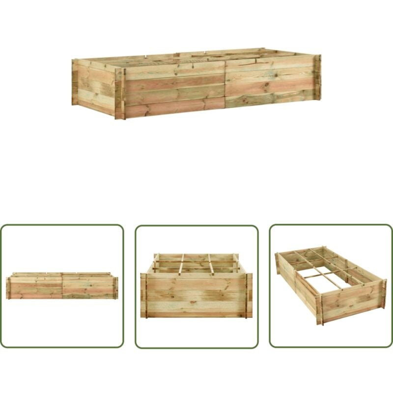 Jardinière pour légumes Bois de pin imprégné 197x100x40 cm - Jardinier - Pot De Fleurs - Jardinerie - Planter - Extérieur - The Living Store