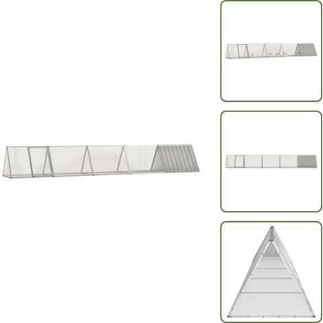 The Living Store Jaula para conejos acero galvanizado gris 504,5x80,5x71 cm - Jaula para conejos acero galvanizado