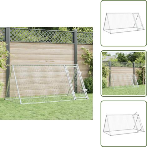 The Living Store Jaula para gallinas acero galvanizado plateado 200x105x91 cm - Gallinero acero galvanizado