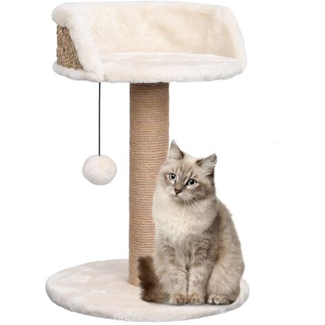 The Living Store - Katzenbaum mit Kratzsäule 49 cm Seegras - Beige