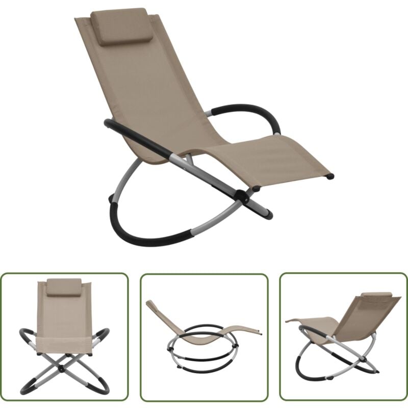 The Living Store - Chaise longue pour enfants Acier Taupe - Chaise Longue Enfant - Transat Enfant - Mobilier De Jardin Enfant - Chaises Longues