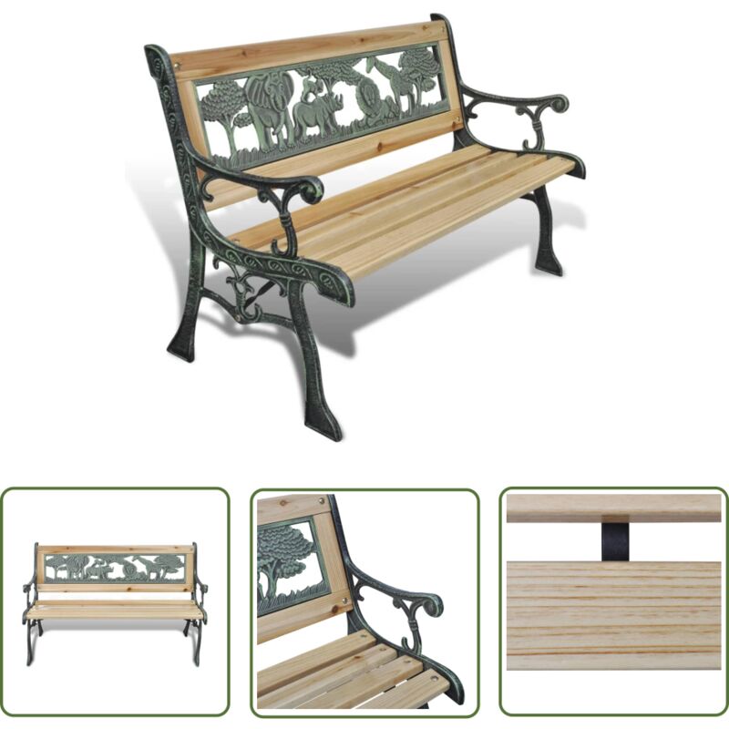 The Living Store - Banc de jardin pour enfants 84 cm Bois - Banc Enfant - Banc Jardin - Mobilier Jardin - Décoration Extérieur - Meubles Enfants