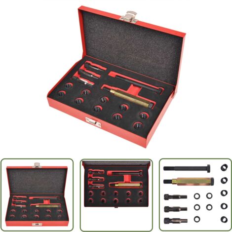 The Living Store Kit réparation filetage bougie de préchauffage 15 pcs M10x1,0mm - Outil Mécanique - Kit Réparation Bougie - Filetage Bougie - Préchauffage Moteur - Entretien Véhicule