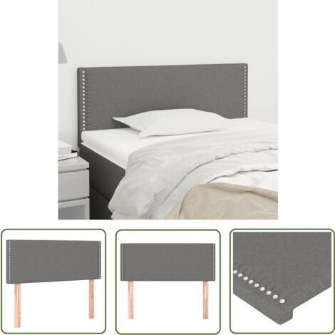 The Living Store Kopfteil Dunkelgrau 100x5x78/88 cm Stoff - Bettkopfteil - Betthaupt - Kopfteil - Schlafzimmereinrichtung - Wohnaccessoires