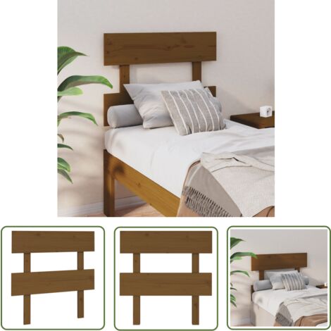 The Living Store Kopfteil Honigbraun 93,5x3x81 cm Massivholz Kiefer - Holz Kopfteil - Kiefer Kopfteil - Massives Holz Kopfteil - Betthauptchen - Schlafzimmer Dekoration