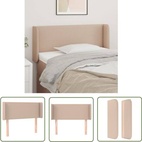 The Living Store Kopfteil mit Ohren Cappuccino-Braun 93x16x78/88 cm Kunstleder - Bettkopfteil - Betthaupt - Kopfteil - Wohnzimmer Dekoration - Schlafzimmereinrichtung