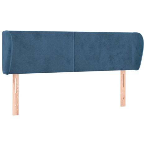 The Living Store Kopfteil mit Ohren Dunkelblau 147x23x78/88 cm Samt - Bettkopfteil - Kopfteil - Samt - Dunkelblaues Kopfteil - Wohnaccessoires