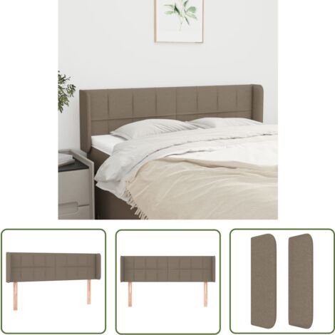 The Living Store Kopfteil mit Ohren Taupe 147x16x78/88 cm Stoff - Bettkopfteil - Kopfteil - Bettsofa - Wohnaccessoires - Wohnzimmer Dekoration