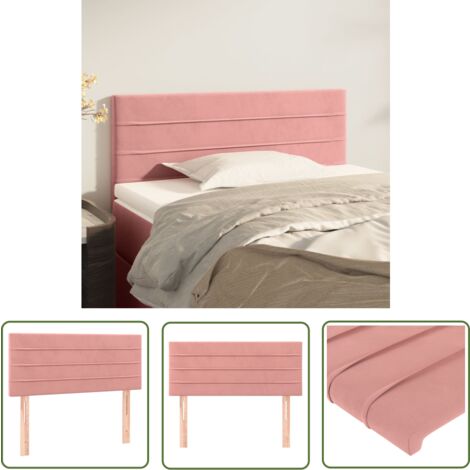 The Living Store Kopfteil Rosa 80x5x78/88 cm Samt - Bettkopfteil - Rosa - Samtpolsterung - Bettsofa - Wohnaccessoires