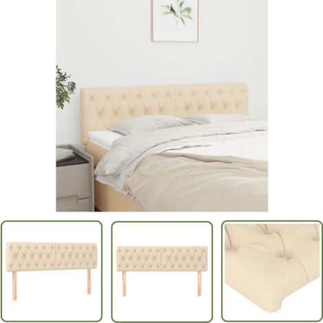 The Living Store Kopfteile 2 Stk. Creme 80x7x78/88 cm Stoff - Bettkopfteile - Betthauptstücke - Creme Farbe - Kopfteil Aus Stoff - Massivholzkörper