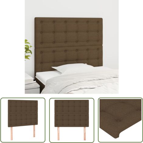 The Living Store Kopfteile 2 Stk. Dunkelbraun 100x5x78/88 cm Stoff - Bettkopfteile - Kopfteil - Bettsofa - Wohnaccessoires - Schlafzimmereinrichtung