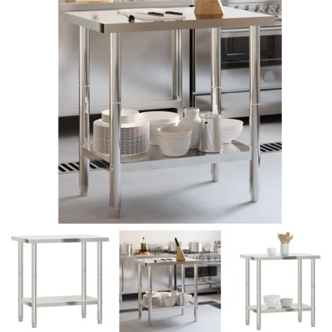 The Living Store Küchen-Arbeitstisch 82,5x55x85 cm Edelstahl - Gastronomie