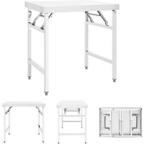 The Living Store Küchen-Arbeitstisch Klappbar 85x60x80 cm Edelstahl - Gastronomie