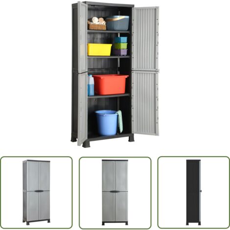 The Living Store Kunststoffschrank 68x39x171,5 cm - Aufbewahrungsbox - Garderobenfach - Werkzeugschrank - Regalsystem - Kunststoffeinrichtung