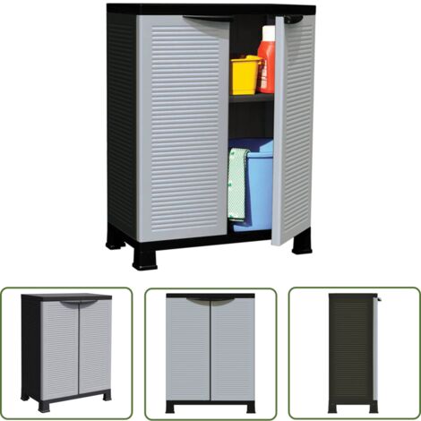 The Living Store Kunststoffschrank 68x39x92 cm - Aufbewahrungsbox - Garderobe - Regal - Werkzeugschrank - Kunststoffeinrichtung