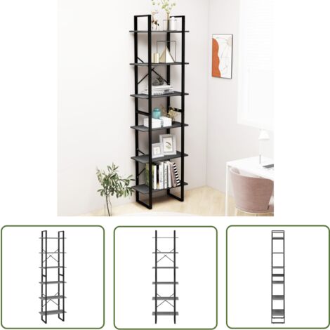 The Living Store Lagerregal Grau 60x30x210 cm Massivholz Kiefer - Regal - Holzregal - Speicherplatz - Küchenregal - Wohnzimmereinrichtung