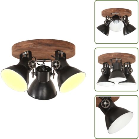 The Living Store Lampada a Sospensione Industriale 25 W Nero 42x27 cm E27 - Lampada a sospensione