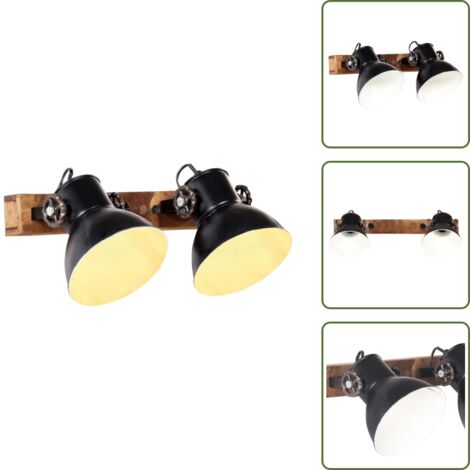 The Living Store Lampada da Parete Stile Industriale Nera 45x25 cm E27 - Lampada da parete nera