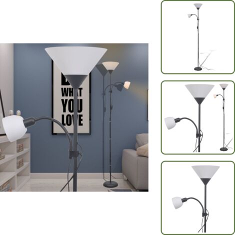 The Living Store Lampada da Pavimento Nera - Illuminazione moderna
