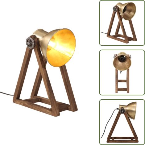 The Living Store Lampada da Scrivania 25 W Ottone Anticato 30x17x40 cm E27 - Lampada industriale