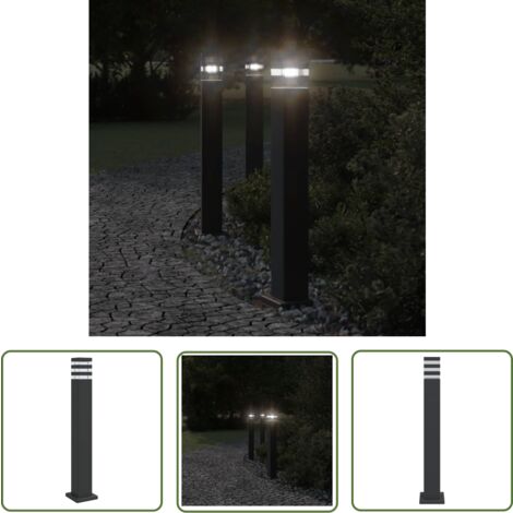 The Living Store Lampadaire d'extérieur noir 80 cm aluminium - Lampadaire Exterieur - Éclairage Extérieur - Lampe Extérieur - Luminaire Extérieur - Jardin
