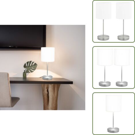 The Living Store Lampade da Tavolo 2 pz Pulsanti Touch Bianche E14 - Lampade da tavolo