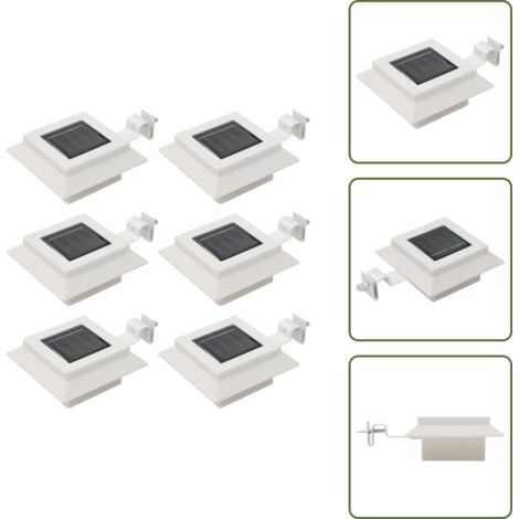 The Living Store Lampade Solari da Esterni 6 pz a LED Quadrate 12 cm Bianco - Illuminazione solare