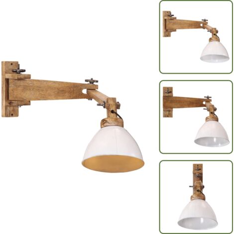 The Living Store Lámpara de pared 25 W E27 blanco - Lámpara industrial