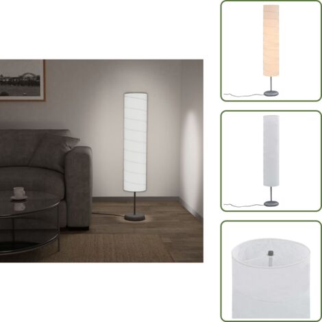 The Living Store Lámpara de pie con soporte blanco E27 121 cm - Lámpara de pie blanca