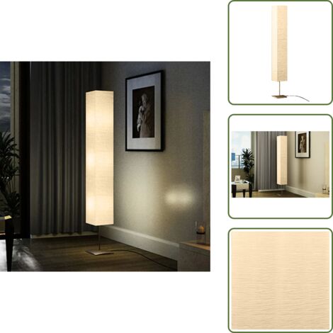 The Living Store Lámpara de pie con soporte de acero 170 cm beige - Lámpara de papel