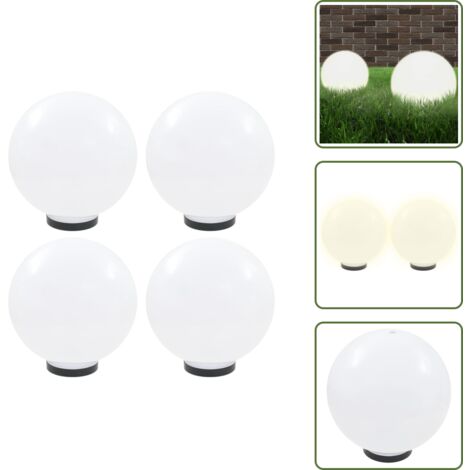 The Living Store Lámparas de bola LED 4 unidades esféricas PMMA 30 cm - Lámparas LED