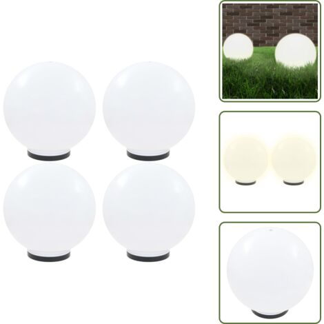 The Living Store Lámparas de bola LED 4 unidades esféricas PMMA 40 cm - Iluminación de jardín