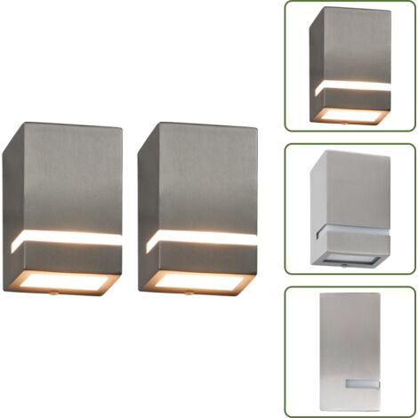 The Living Store Lámparas de pared de exterior 2 uds 35 W plateado semicircular - Lámparas de pared