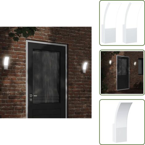 The Living Store Lámparas de pared LED de exterior 2 uds aluminio fundido blanco - Lámparas de pared