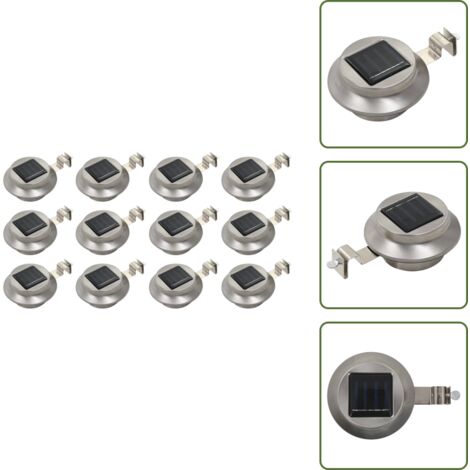 The Living Store Lámparas solares redondas de exterior 12 uds LED 12 cm - Luces solares