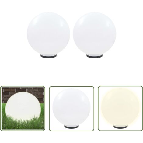 The Living Store Lampes à LED sous forme de boule 2 pcs Sphérique 50 cm PMMA - Lampe Extérieure - Éclairage Extérieur - Lampadaire - Luminaire De Jardin - Décoration Jardin