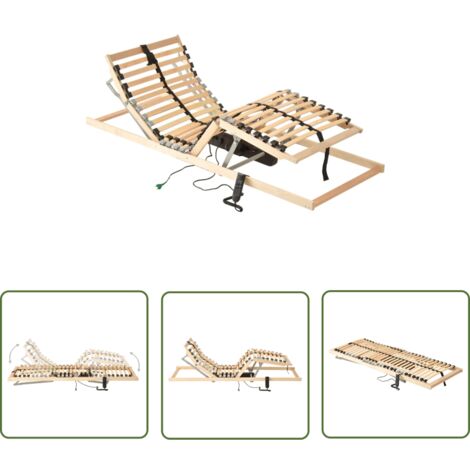 The Living Store Lattenrost Elektrisch mit 28 Latten 7 Zonen 80x200 cm - Elektrischer Lattenrost - Lattenrost Mit Motor - Bettenrahmen - Lattenrost 80x200 - Komfortabler Lattenrost