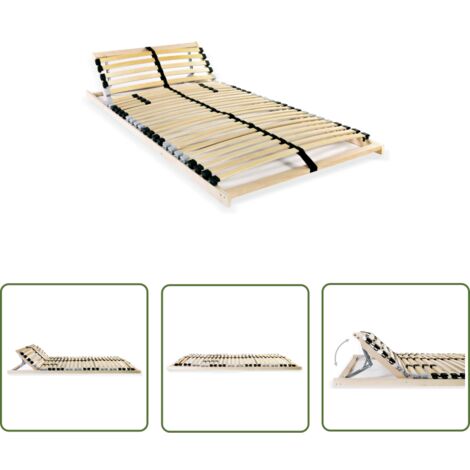 The Living Store Lattenrost mit 28 Latten 7 Zonen 80x200 cm - Lattenrost - Holzrahmen - Buche - Birke - Lattenrost 80x200