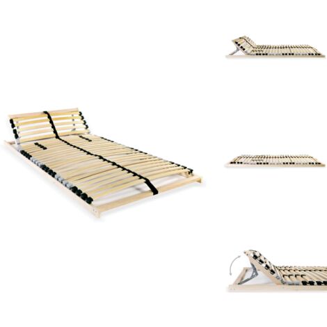 The Living Store Lattenrost mit 28 Latten 7 Zonen 90x200 cm - Holzrahmen