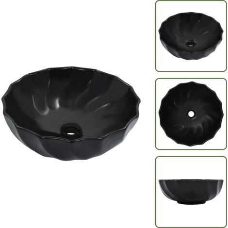 The Living Store Lavabo 46x17 cm cerámica negro - Lavabo negro