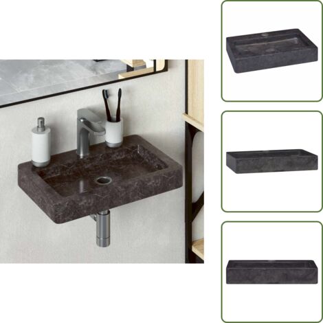 The Living Store Lavabo de pared mármol crema 38x24x6,5 cm - Mármol