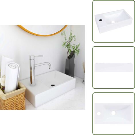 The Living Store Lavabo SMC blanco 400x220x90 mm - Lavabo SMC